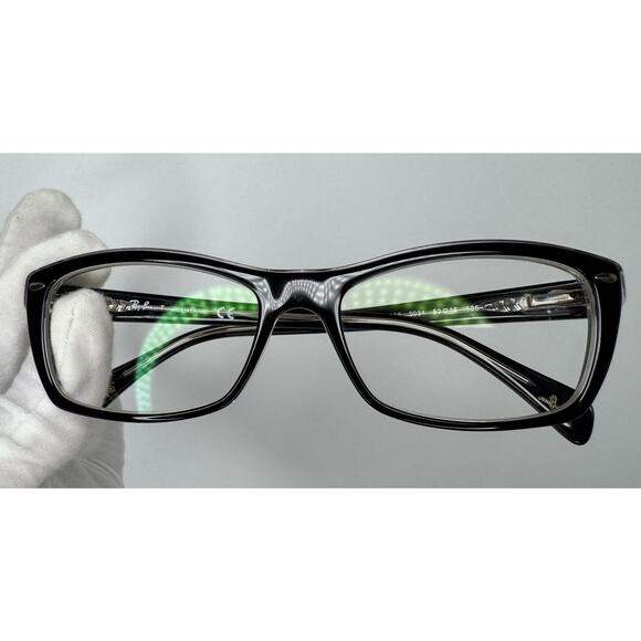 Authentic Ray Ban RB5255 2034 Black on Clear Full Rim Eyeglasses Frame 53-16-135 - Picture 3 of 11